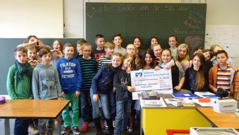 Klasse 5b der Johann Peter Hebel Realschule Waghäusel engagiert sich vorbildlich für Sterntaler-Kinder