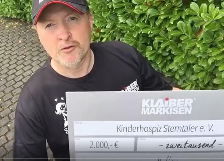 Klaiber Markisen sponsert Joey Kellys Sterntaler-Spendenlauf